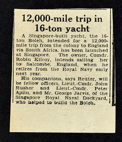 12,00-mile Trip in 16-ton Yacht