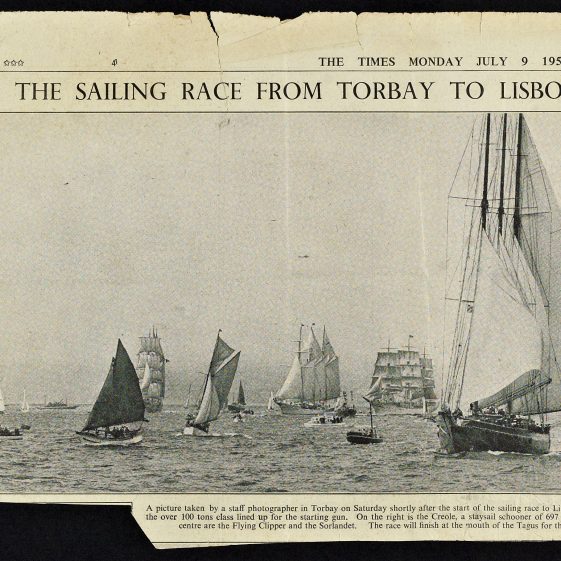 Newspaper article of Boleh in a sailing race